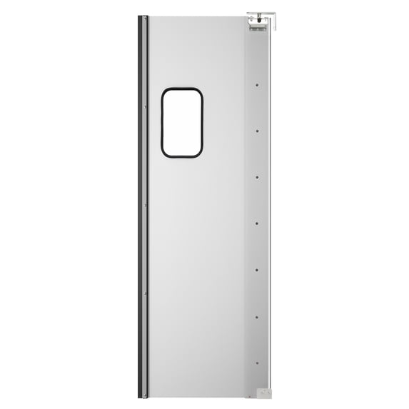 Commercial Single Aluminum Swinging Traffic Door with 9 In. x 14 In. Window - 36 In. x 84 In. Door Opening