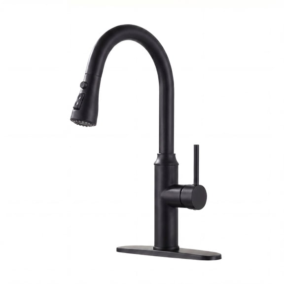 Commercial Single Handle High Arc Kitchen Faucet, Deck Mounted, 20" Pull-Down Sprayer 3 Modes, 1 Count for RV/Utility Sink