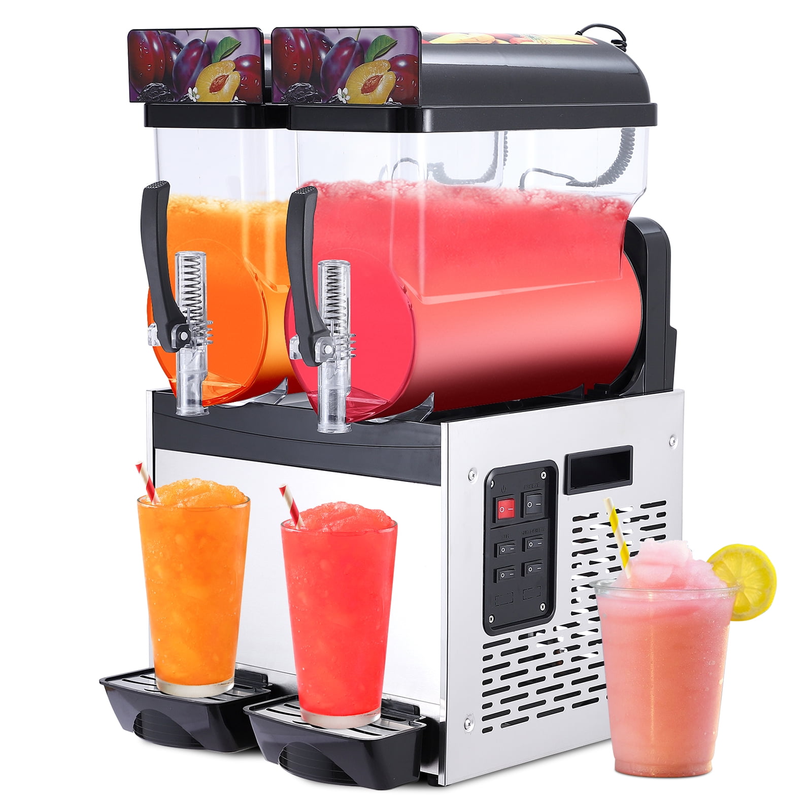 Commercial Slushie Machine, 500W Frozen Drink & Margarita Maker, Single Tank Slushy Machine for Bar, Cafe, ICE 12L/15L