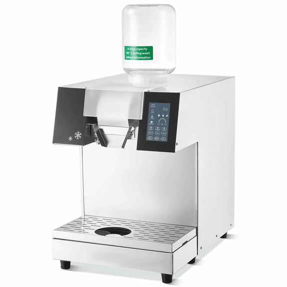 Commercial Snowflake Ice Machine 397LBS/24H, Stainless Steel Ice Cream Maker, Liquid-Cooled, Fast Cooling, Adjustable Ice Texture for Cafe & Bakery