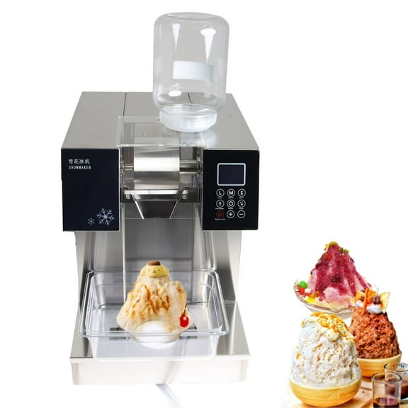 Commercial Snowflake Ice Machine Water-Cooled Stainless Steel Ice Shaver Machine Automatic Cleaning