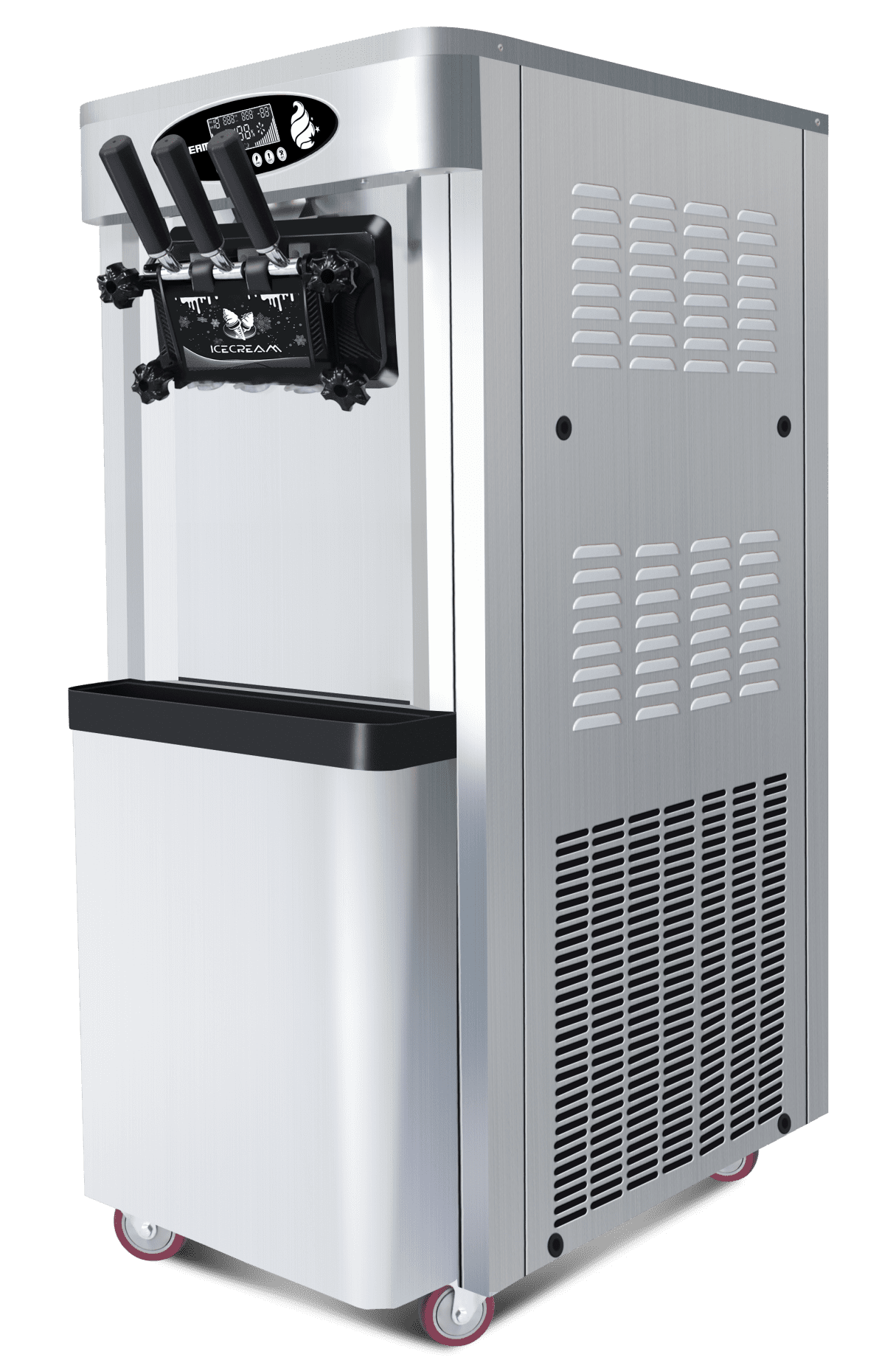 Commercial Soft Serve Ice Cream Machine 25-30L/H High-Capacity, Dual 6L Hoppers, 2000W Professional Frozen Dessert Maker for Cafes, Diners & Food Trucks, Triple Flavor Dispensing