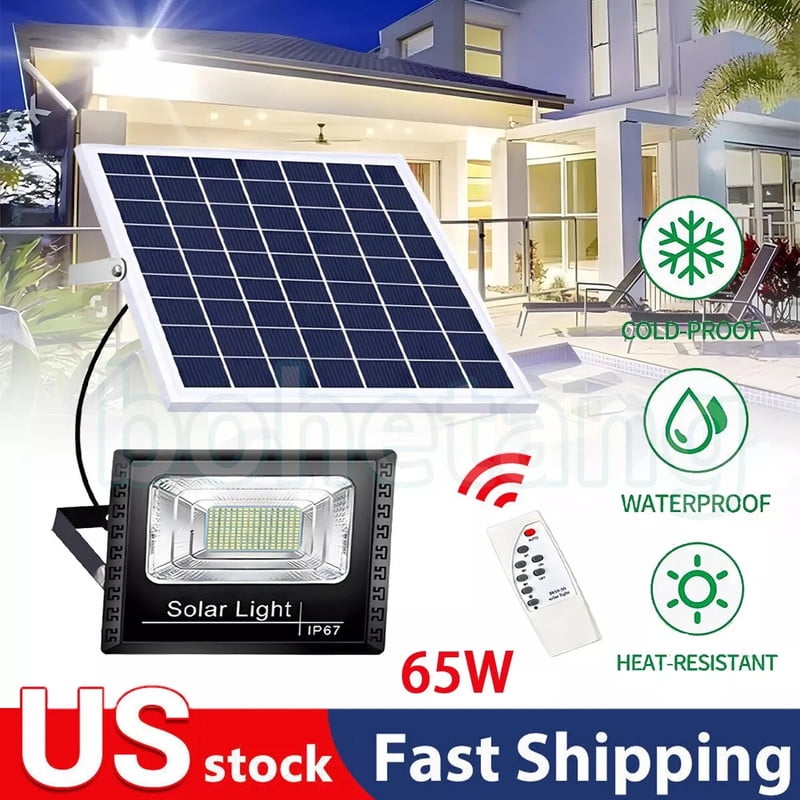 Commercial Solar Street Flood Light LED Lamp Outdoor Area Dusk-To-Dawn Wall Lamp for Streets, Parks & Outdoor Areas