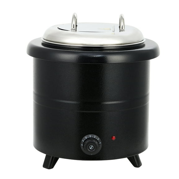 Commercial Soup Kettle, Automatic Soup Warmer with Anti-Scald Handle and Stainless Steel Removable Insert Pot for Large Banquet & Buffet, Built-in Hinged Lid