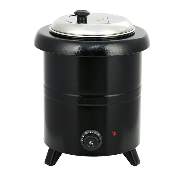 Commercial Soup Kettle, Automatic Soup Warmer with Anti-Scald Handle and Stainless Steel Removable Insert Pot for Large Banquet & Buffet, Built-in Hinged Lid