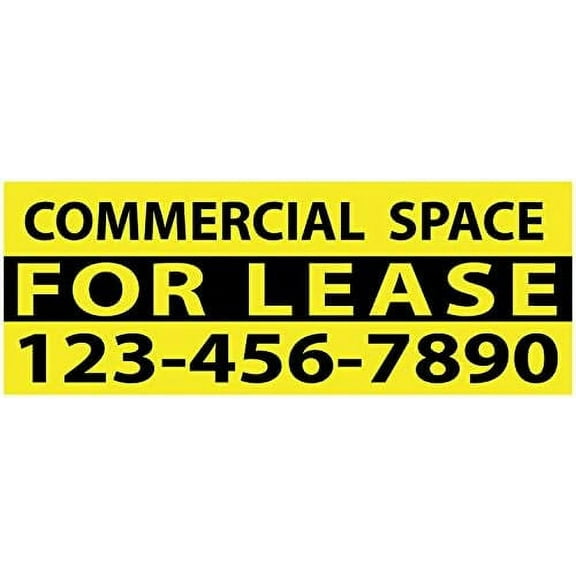 Commercial Space For Lease Vinyl Banner 11 oz with Metal Grommets & Hemmed Edges for Decoration, Business, Outdoor, Events, Office (64" X 24")