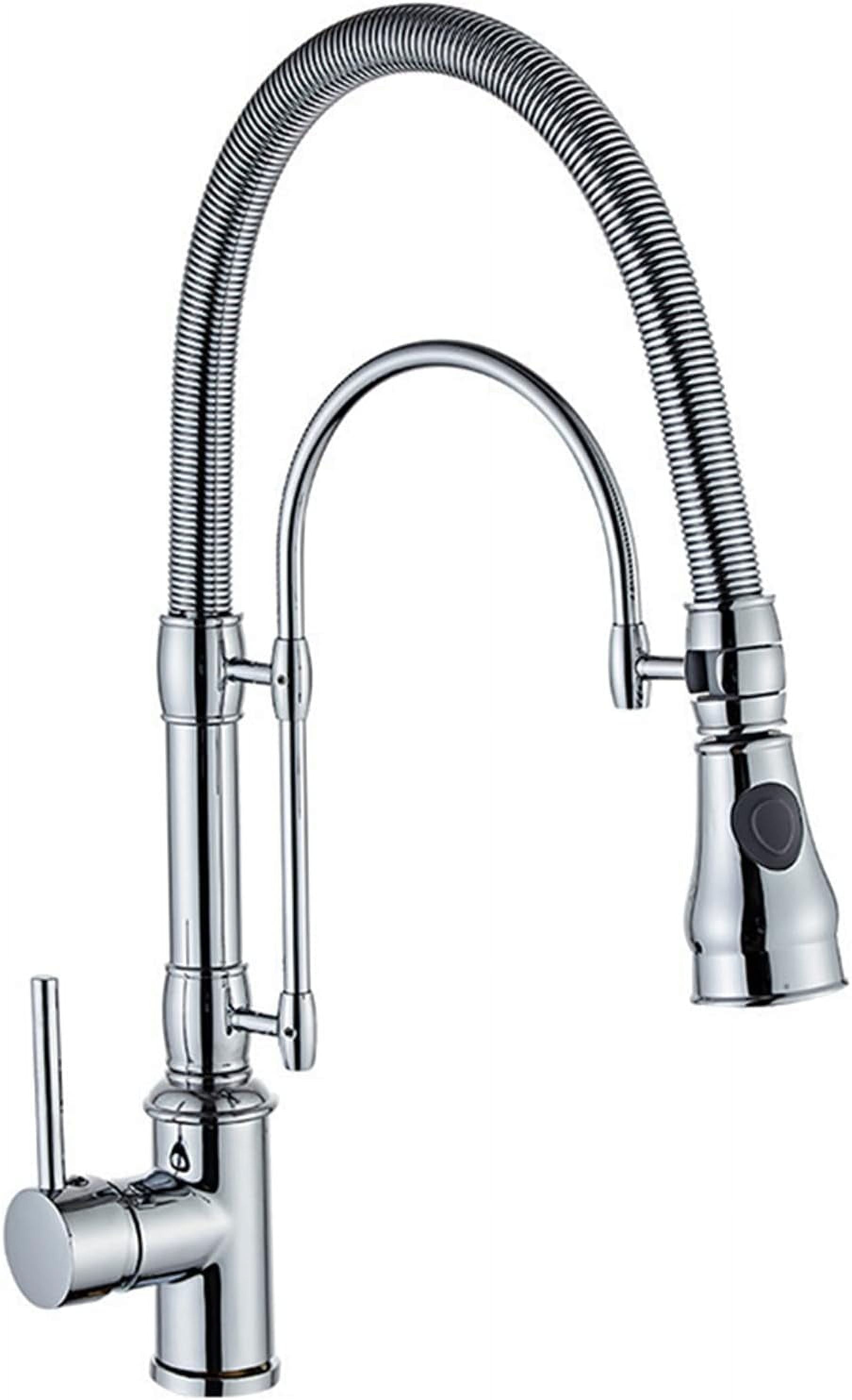 Commercial Spring Kitchen Faucet with Pull-Down Sprayer, Single Handle ...