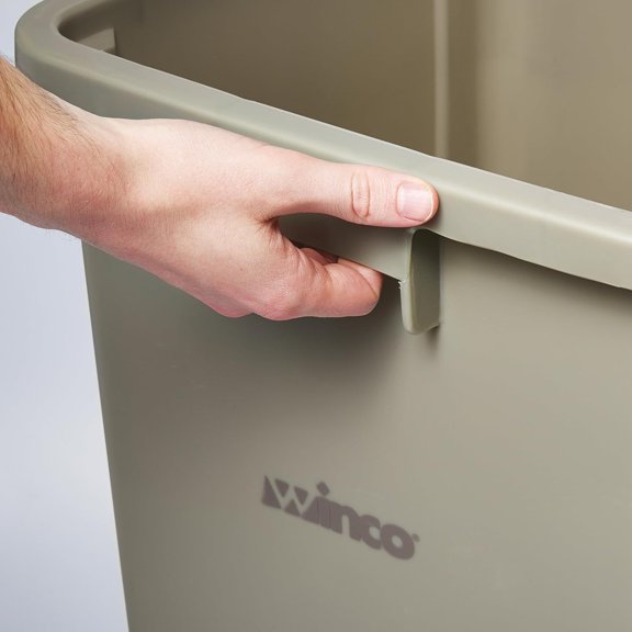 Commercial Square Plastic , 23 Gallon, Beige - Heavy Duty Janitorial Waste Receptacle for Restaurants