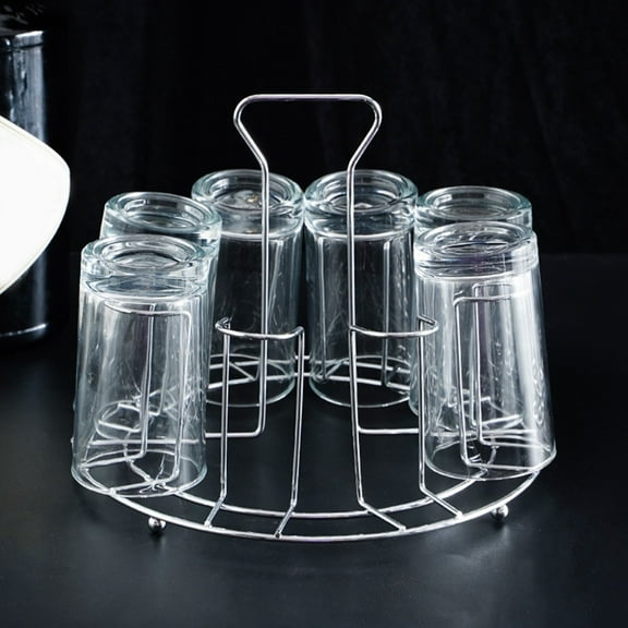 Commercial Stainless Steel Coffee Drip Cup Stand Inverted Hanging Storage Rack, Handheld Desktop Organizer for Bar