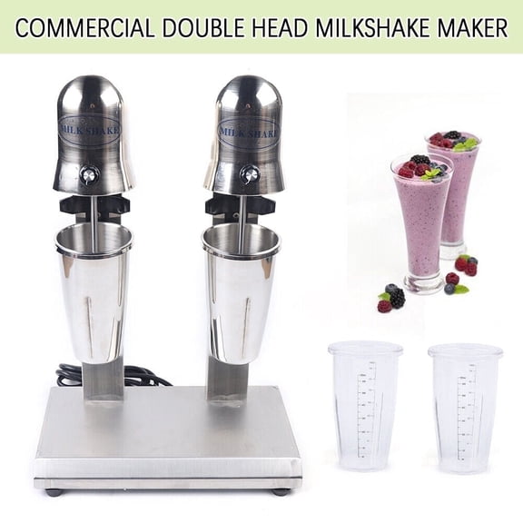 Commercial Stainless Steel Double Head Milk Shake Machine Drink Mixer Shaker 560W 650ml