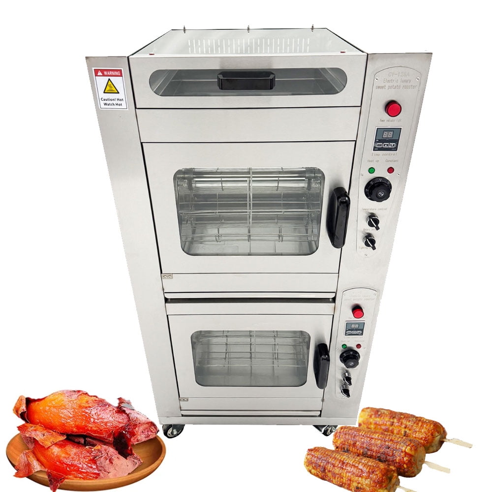 Commercial Stainless Steel Double Layer Electric Corn Roaster Sweet Potato Oven 5600W 220V