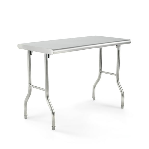 Commercial Stainless Steel Folding Table,48 x 24 Inch Heavy-Duty Kitchen Island Folding Commercial Prep Table for Food, Restaurant, Catering & Home Use, Portable Work Table for Kitchen, Garage & Camp