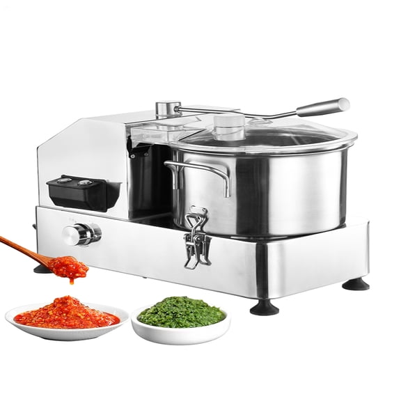 Commercial Stainless Steel Food Processor 1800W, 110V Variable Speed Vegetable Chopper and Slicer, Large Capacity 3.7 Qt Automatic Cutter for Professional Kitchens