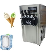 Commercial Stainless Steel Ice Cream Machine 3 Flavor Soft Ice Cream Maker With LED Display Screen