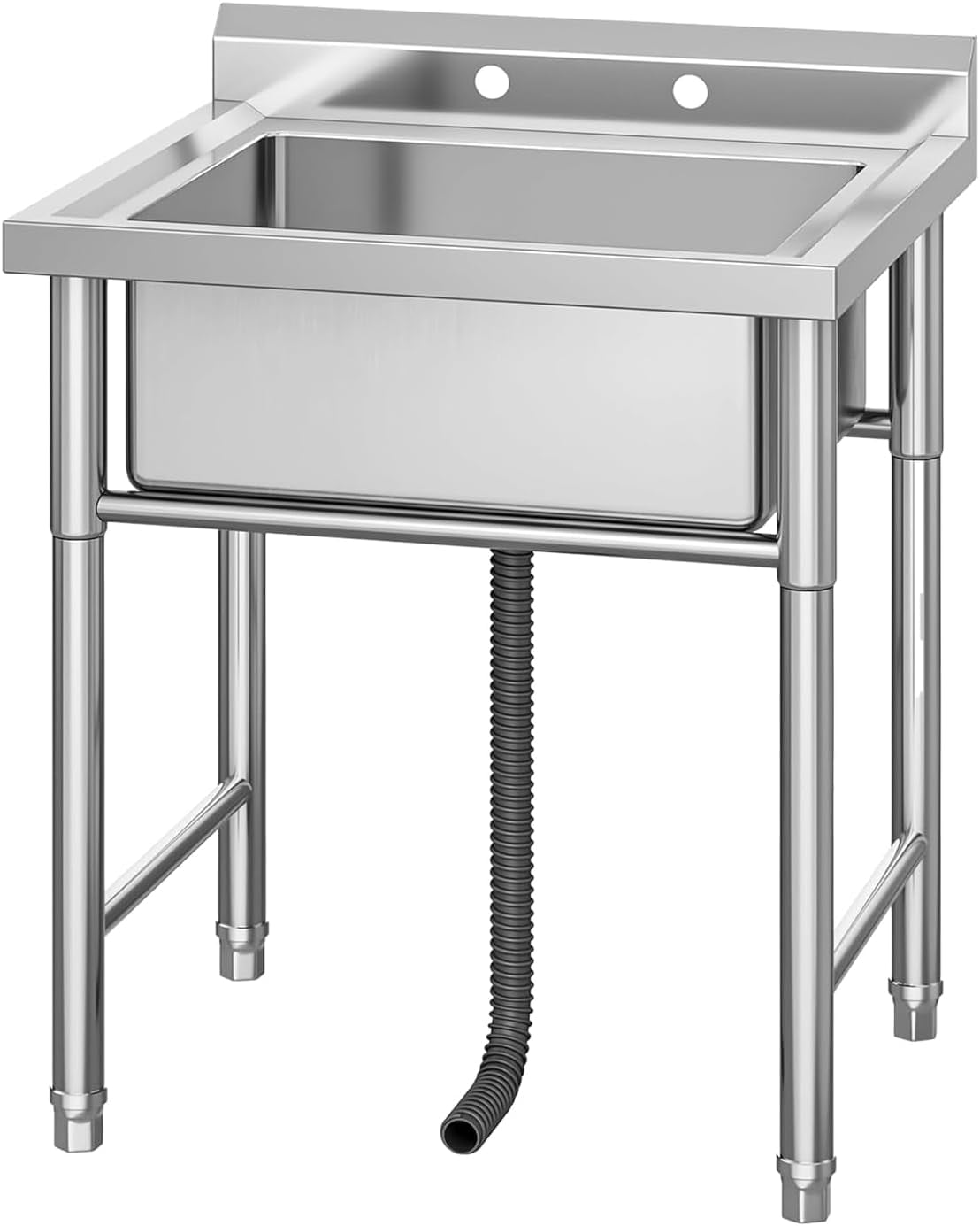 Commercial Stainless Steel Sink,Utility Sink Free Standing Single Bowl for Restaurant