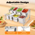 thumbnail image 1 of Commercial Stainless Steel Spice Rack with 8 Pans 2-Tier Buffet Station for Cafes, Restaurants, Food Trucks & Home Kitchens, 1 of 5