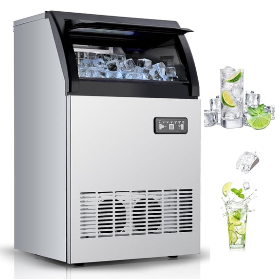 Commercial Stainless Steel Under Counter Ice Maker with LED Digital ...