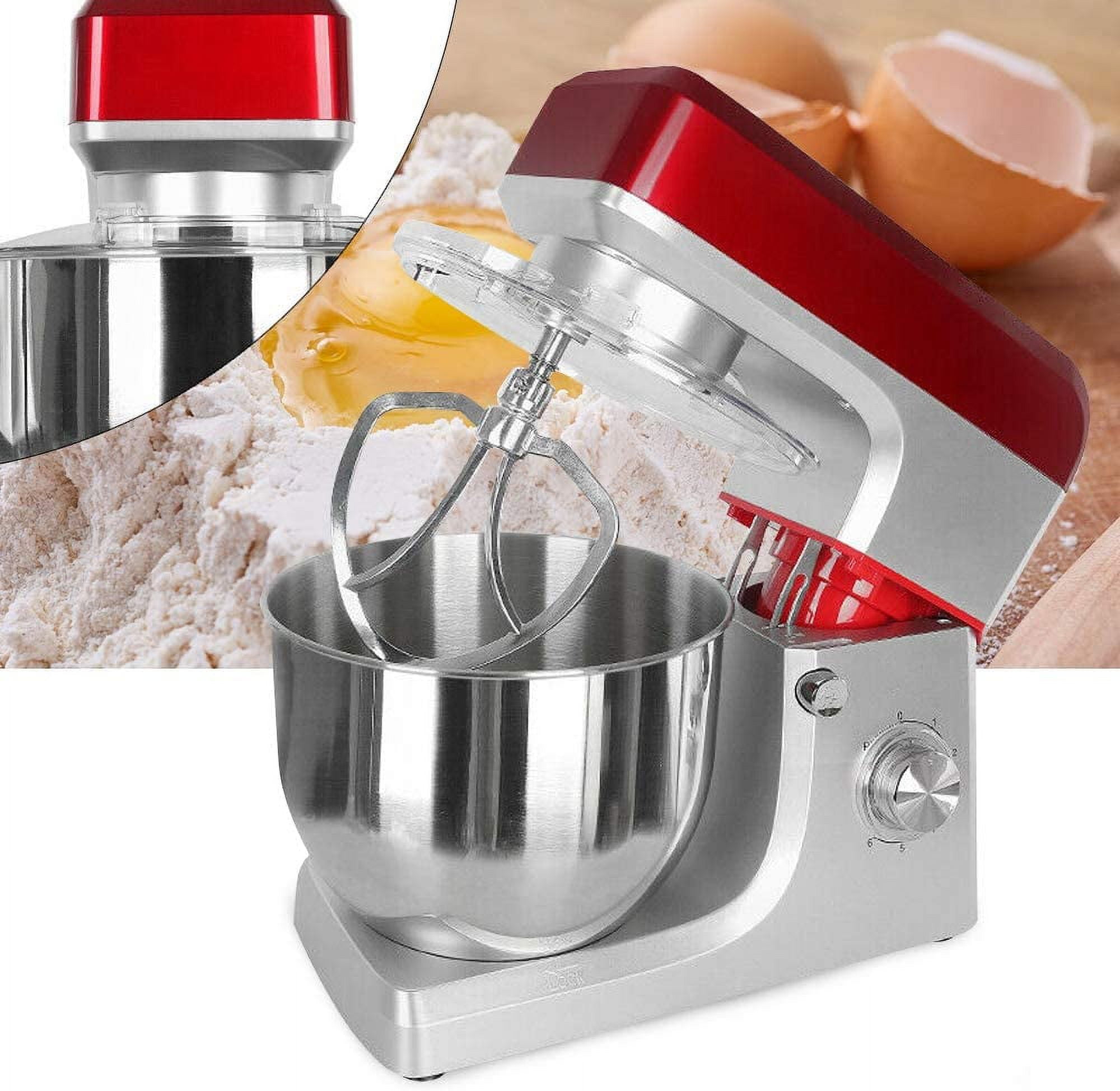 Commercial Stand Mixer 7L Commercial Electric Food Mixer with Dough Hook  Kitchen Stainless Steel Dough Mixer Egg Beater Six Speed Household Red 