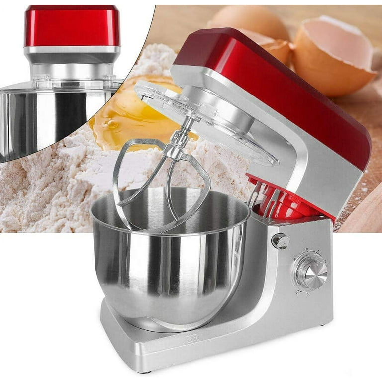Commercial Stand Mixer 7L Commercial Electric Food Mixer with Dough Hook  Kitchen Stainless Steel Dough Mixer Egg Beater Six Speed Household Red 