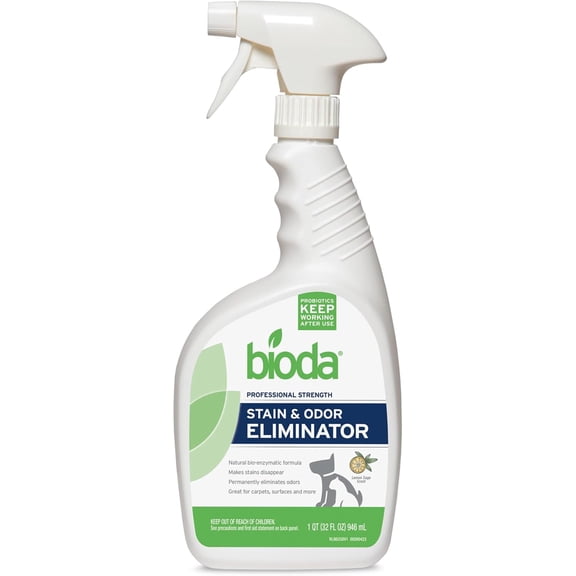 Commercial Strength Enzymatic Stain & Odor Eliminator for Pets | Industrial-Grade Formula Removes Dog and Cat Urine | USA Made Carpet Spot Cleaner | 32oz Sprayer