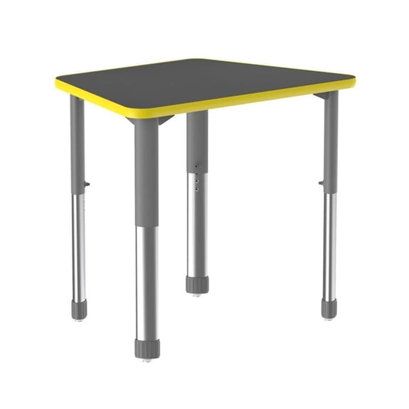 Commercial Thermal Fused Wood Laminate Top Collaborative Desk Black