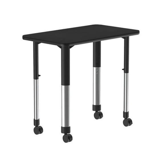 Commercial Thermal Fused Wood Laminate Top Collaborative Desk Black