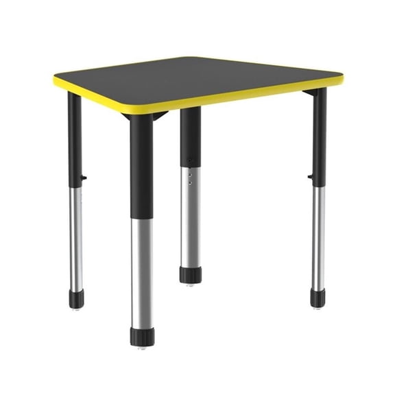 Commercial Thermal Fused Wood Laminate Top Collaborative Desk Black