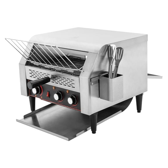 Commercial Toaster, 450 Slice Conveyor Toaster with Dual Heating Controls, 110V Stainless Steel Bread Toaster for Home or Cafe