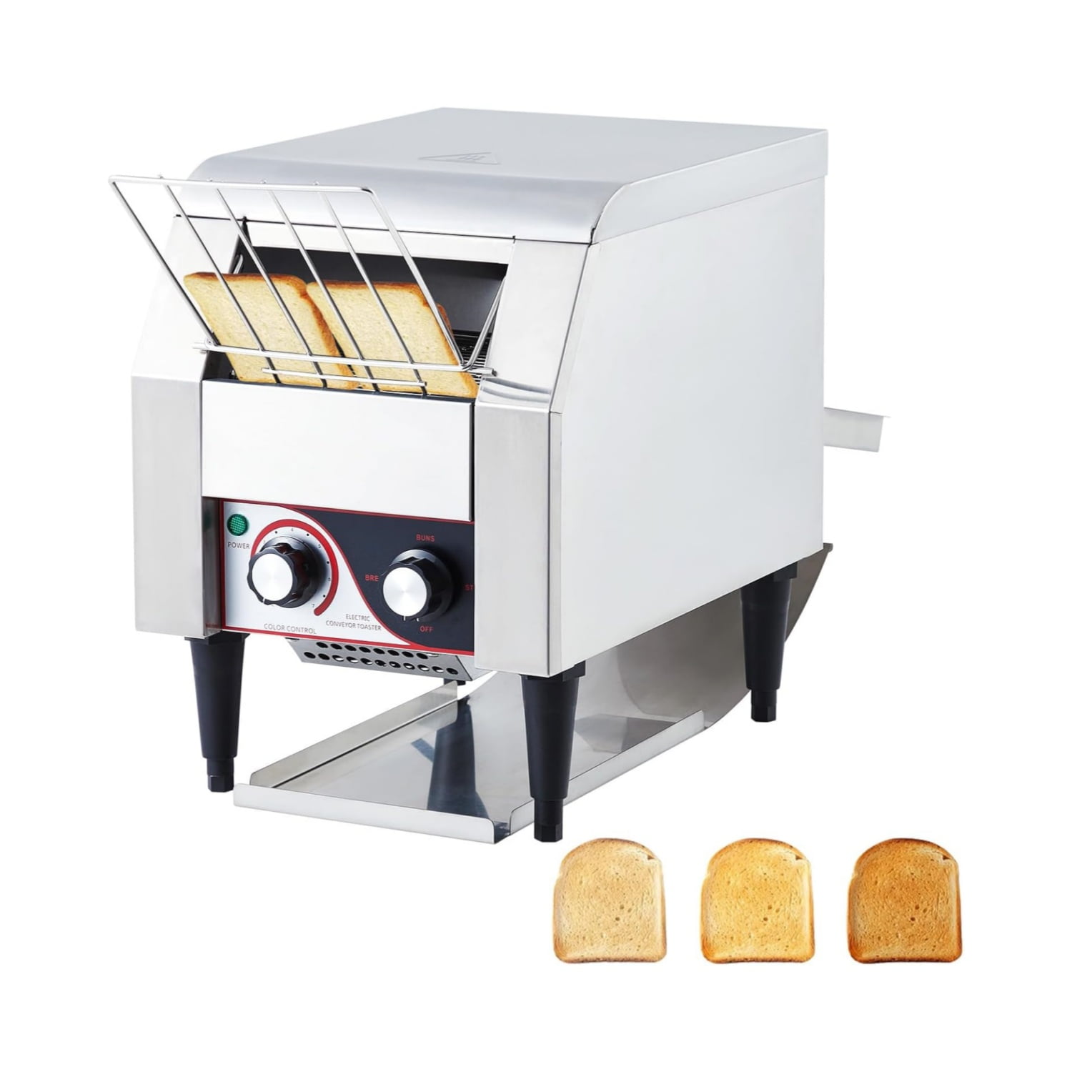 Commercial Toaster Conveyor 450 Slices/H Heavy Duty Industrial Conveyor Toaster Stainless Steel Electric Oven with Dual Heating Tube 7-speed Adjustments for Bagel Croissant Restaurant Bakery