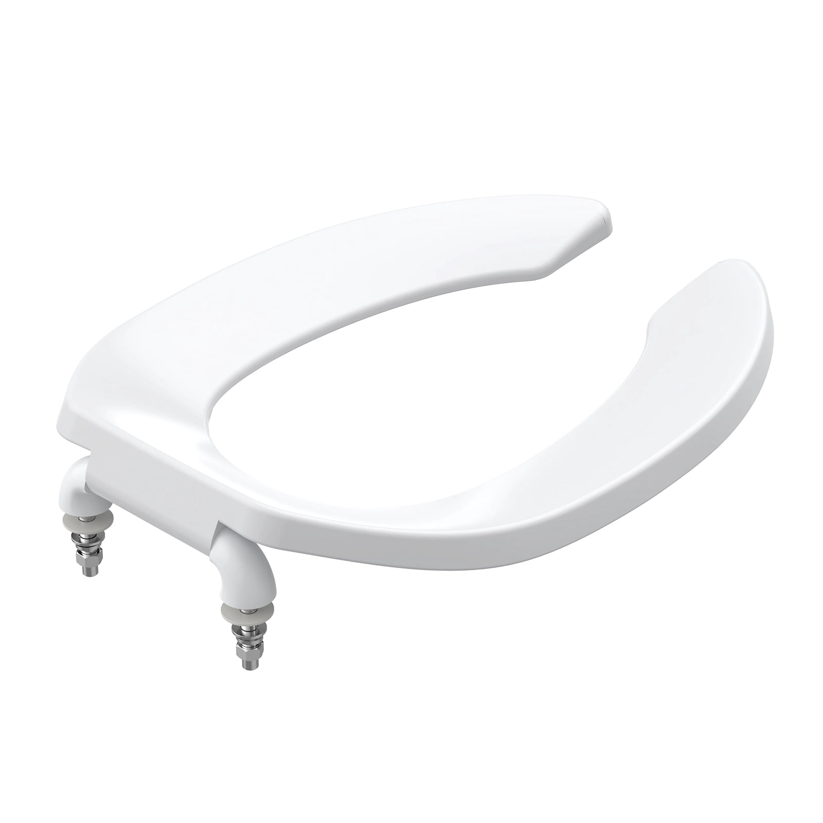 Commercial Toilet Seat – 19" Elongated, Soft Close, Front Opening, Thickened Plastic, Iron Legs, Easy Clean, Stable Fit, Supports 300kg – White – 19"