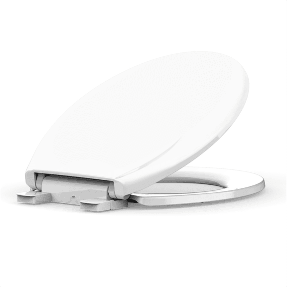 Commercial Toilet Seats 2 Pack – Elongated & Round Durable Slow-Close Plastic Seats, Quick-Release Hinges, Easy Install & Clean, Replacement for Standard Toilets White