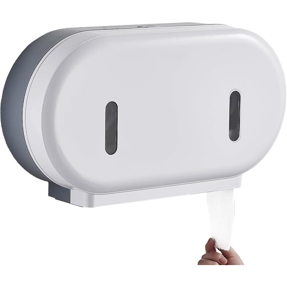 Commercial Toilet Tissue Dispenser, 9" Double Toilet Paper Roll Holder Wall Mount, Industrial Tissue Dispenser with Key Lock,Tissue Holder with Dispenser for Bathroom,Office,Schools