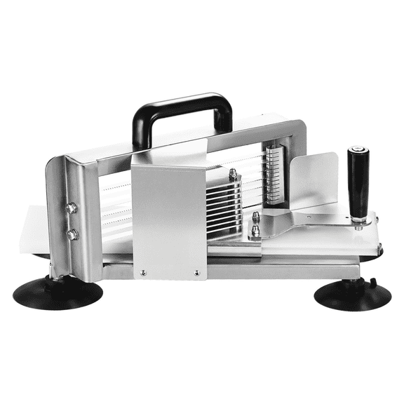 Commercial Tomato Slicer - 3/8" Cutter, Stainless Steel, Heavy Duty, Manual Slicer w/ Suction, for Tomatoes, Cucumbers, Bananas & More