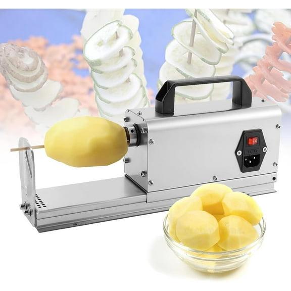 Commercial Tornado Potato Spiralizer, Electric Stainless Steel Potato Cutter, for Curly Fries Twists, Radish Cucumber Hot Dogs