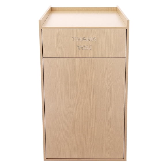 Commercial Trash Can Cabinet with Tray Holder, Wooden Garbage Can for Restaurants, Cafeterias, Office, 40 Gallon