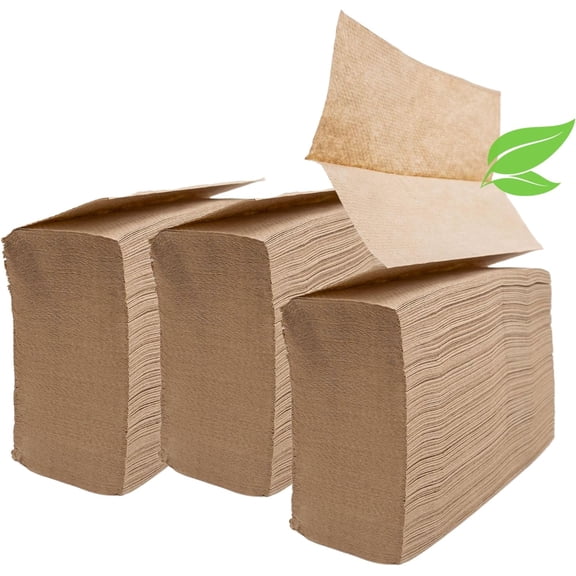 Commercial Tri-Fold Paper Towels 1000ct | All-Natural, Bleach-Free, Recycled Multifold Hand Towels for Bathroom & Kitchen Dispensers