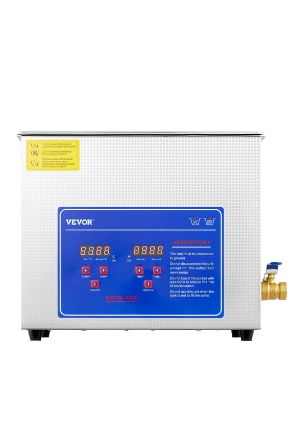 Commercial Ultrasonic Cleaner 6L Professional Ultrasonic Cleaner 40kHz with Digital Timer&Heater 110V Excellent Cleaning Machine for Watch Instruments Industrial Parts Excellent Cleaner Solution,