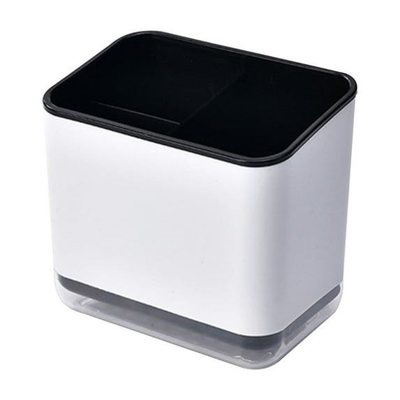 Commercial Utensil Holder Organizer, Knife Fork Straw Draining Storage Container for Kitchen Counter, Camping, Restaurant, Milk Tea Shop, Plastic Round Hole Design