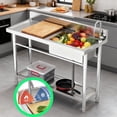 thumbnail image 1 of Commercial Utility Sink,Stainless Steel Freestanding Single Bowl Utility Sink for Garage, Laundry Room, Kitchen, and Restaurant Use, Commercial Grade, Durable and Easy to Clean, 1 of 15