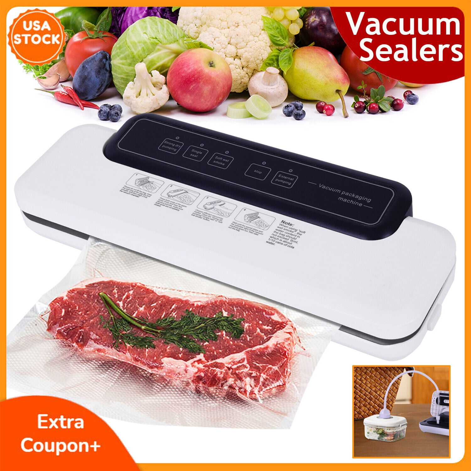 Commercial Vacuum Sealer Machine Seal a Meal Food Saver System With