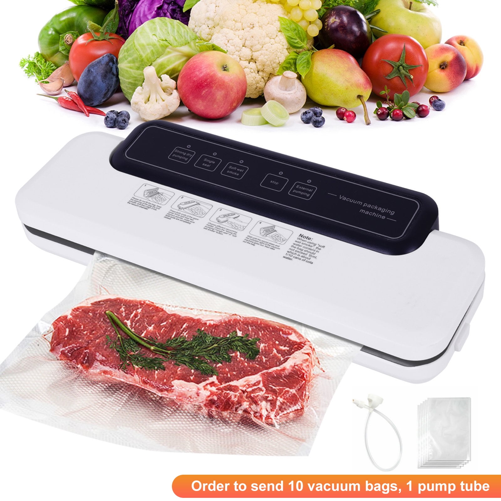 Commercial Vacuum Sealer Machine Seal a Meal Food Saver System With Free Bags