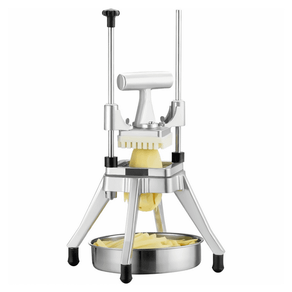 Commercial Vegetable Chopper, Stainless Steel French Fry Cutter - 4 Blades (1/4", 3/8", 1/2"), 6-Wedge Slicer, Heavy Duty Potato Onion Tomato Dicer for Kitchen