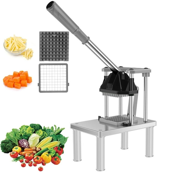 Jetcloudlive Commercial Vegetable Fruit Chopper French Fry Cutter with 2 Replacement Blades Stainless Steel Vegetable Dicer Heavy Vertical Potato Dicer for Potato Onion Carrot