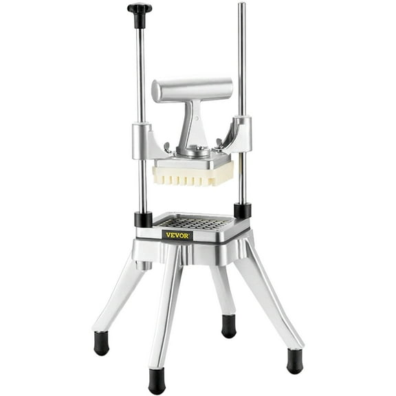 , Commercial Vegetable Fruit Chopper, Stainless Steel French Fry Cutter with 4 Blades 1/4" 3/8" 1/2", 6-wedge Slicer, Chopper Dicer with Tray, Heavy Duty Cutter for Potato Tomato Onion Mushroom,