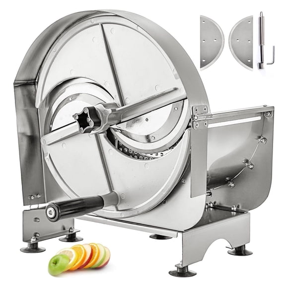 Commercial Vegetable Slicer 0.2-12mm Adjustable, Stainless Steel Manual Fruit & Veggie Slicer, Heavy Duty Multi-Function Slicer for Onion, Cabbage, Lemon