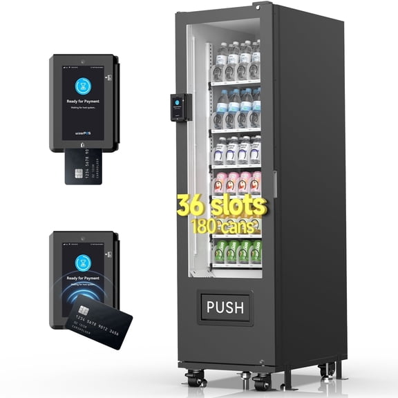 Vending Machine Snacks and Drinks Combo with Credit Card & Nfc Cashless Payment, Snack Drink Vending Machine for Offices Malls Schools