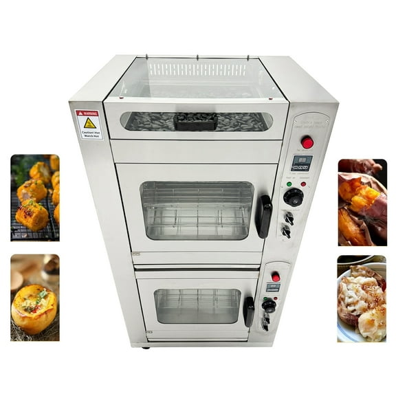Commercial Volcanic Stone Sweet Potato Roaster Oven Corn Rotary Oven 220V 1PH