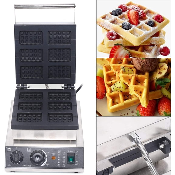 Commercial Waffle Maker Nonstick Electric Waffle Maker Machine 6 Cells Household Baker Machine