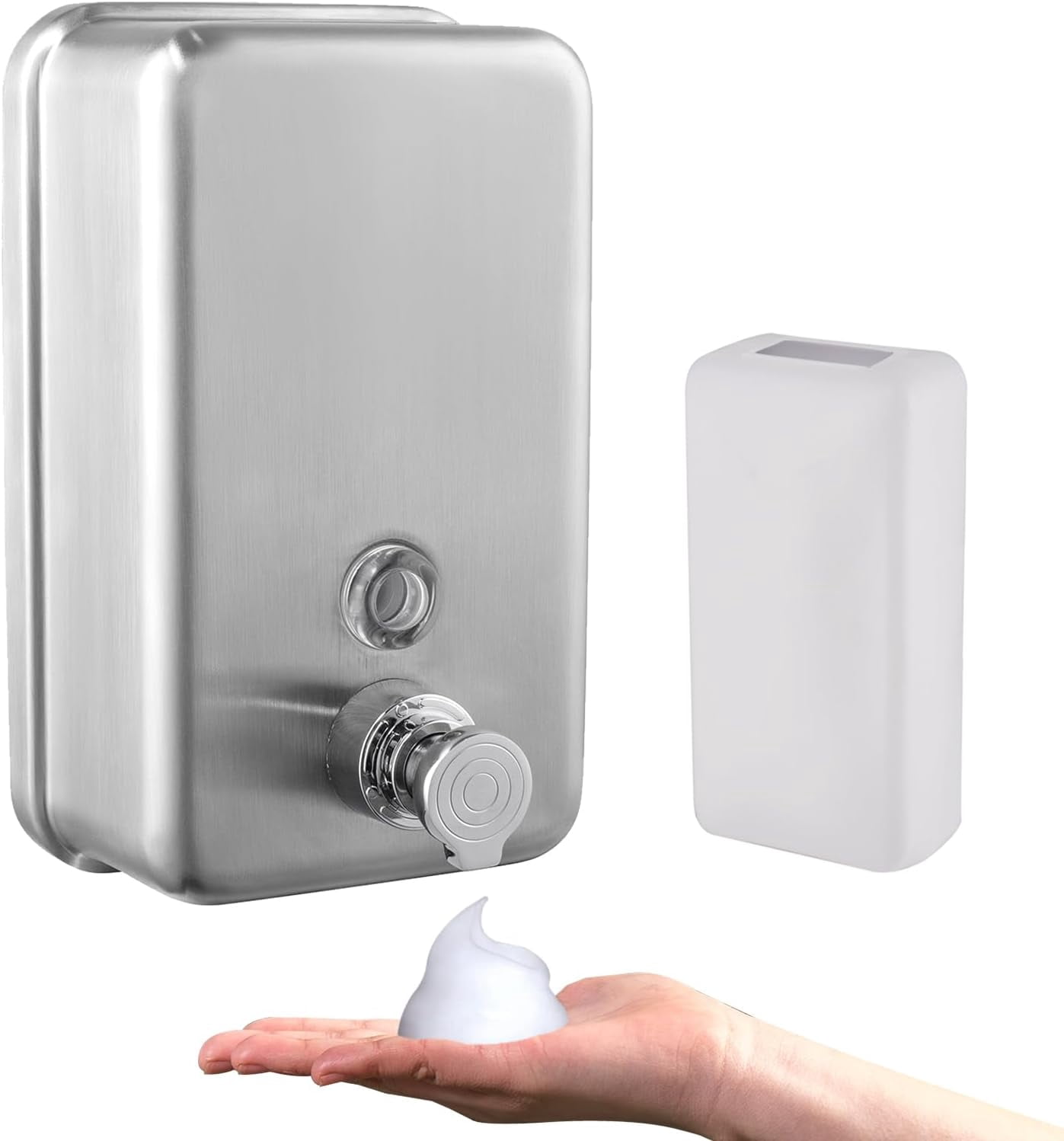 Commercial Wall Mount Stainless Steel Foaming Soap Dispenser, Foam Hand