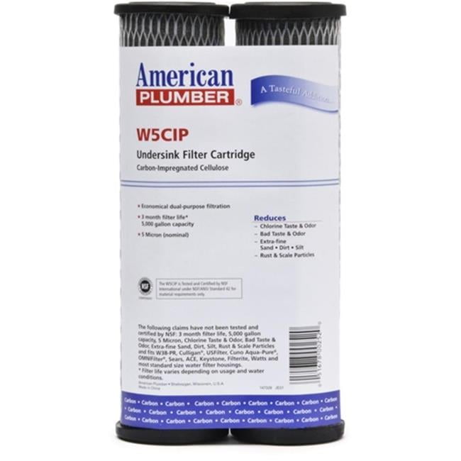 Commercial Water Distributing AMERICAN-PLUMBER-W5CIP Undersink Filter Replacement Cartridge - Pack of 2